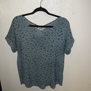 Flower Pink Rose Blouse